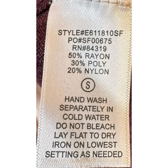 Evolution By Cyrus Cardigan S Button Sleeve Open Burgundy Merlot Wine NWT NEW - Picture 13 of 13